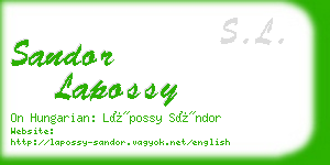 sandor lapossy business card